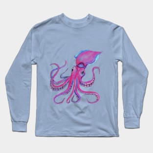 Kraken Octopus Purple Design Long Sleeve T-Shirt